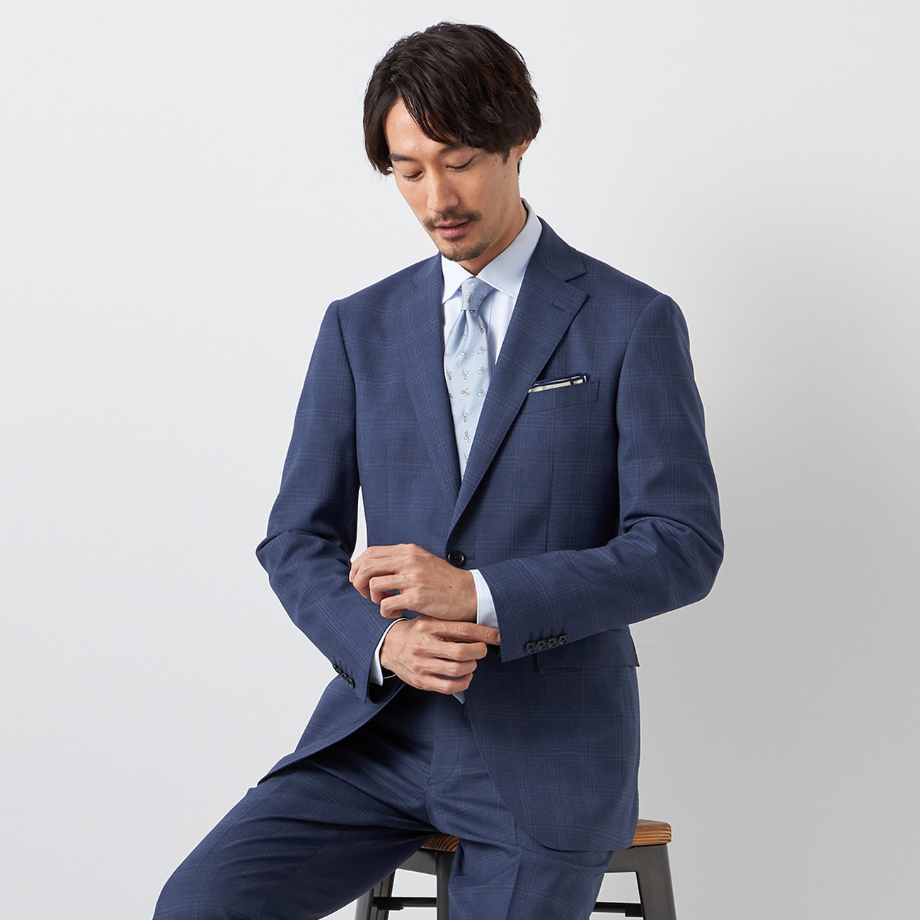 新品未使用　ORIHICA　ウールブレンド スーツ　チェック 2つボタン　 Y5 アウトレット]ウールブレンドスーツ タスマニア チェック 2つボタン