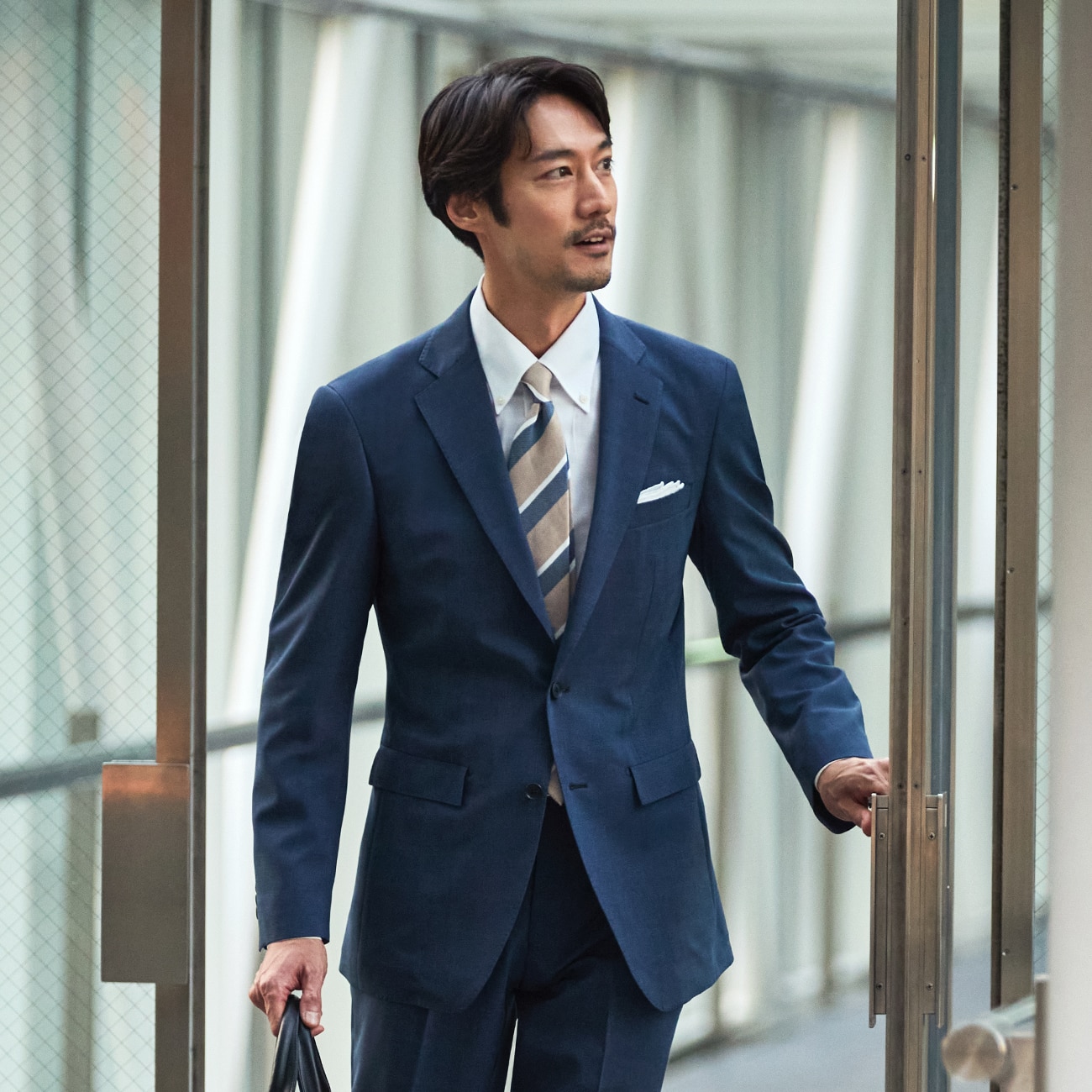 高通気スマートテックスーツ グレンチェック 2つボタン|O41_15NU21B54