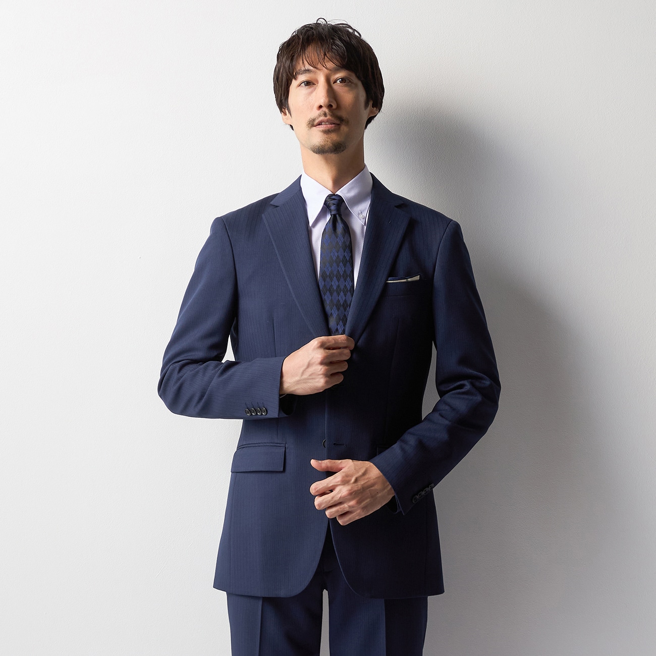 WEB限定】スマートテックスーツ ストライプ 2つボタン|O41_16AL11N94