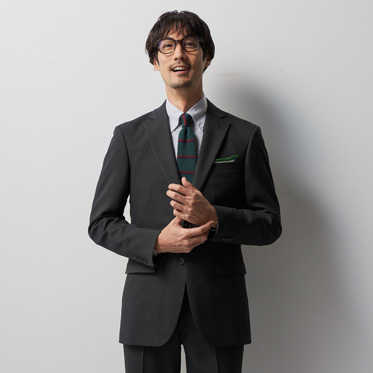 WEB限定】スマートテックスーツ ピン無地 2つボタン|O41_16HF11C66