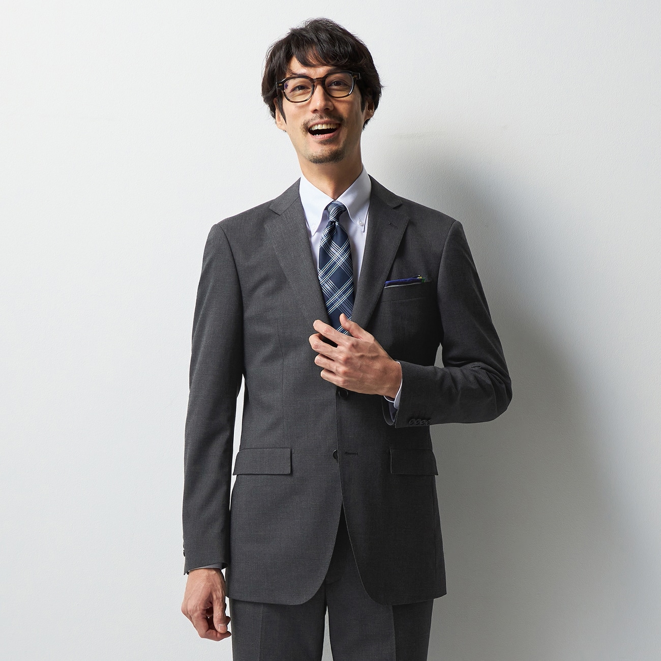 【美品】ORIHICA 10month スーツ グレー チェック M ORIHICA（オリヒカ） 美品 ORIHICA Smart 10month メンズ SOLOTEX
