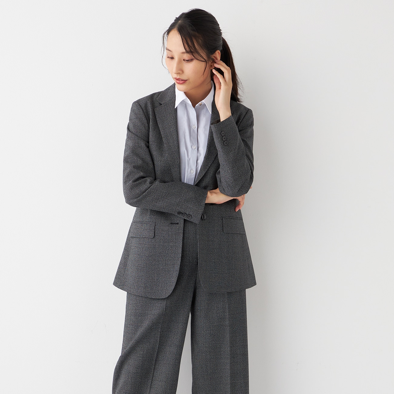 ORIHICA LUXE ロングジャケット 織柄 REDA|O42_G252H533 - ORIHICA