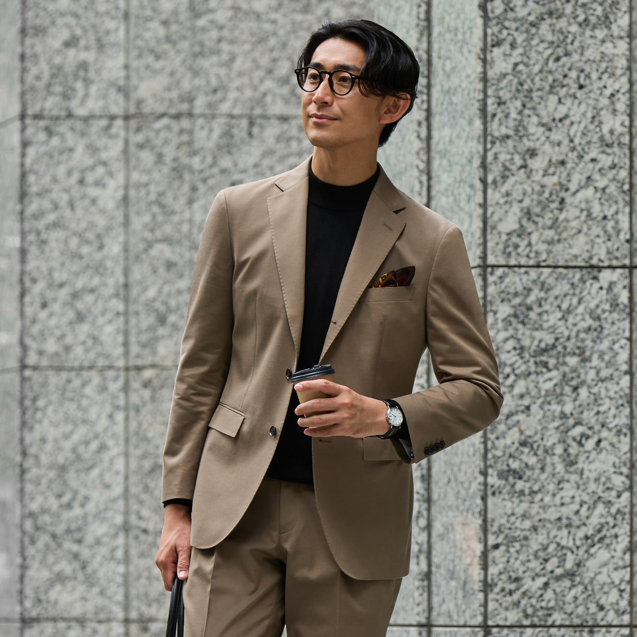 スマート ビズ セットアップ ジャケット ORIHICA LUXE 無地