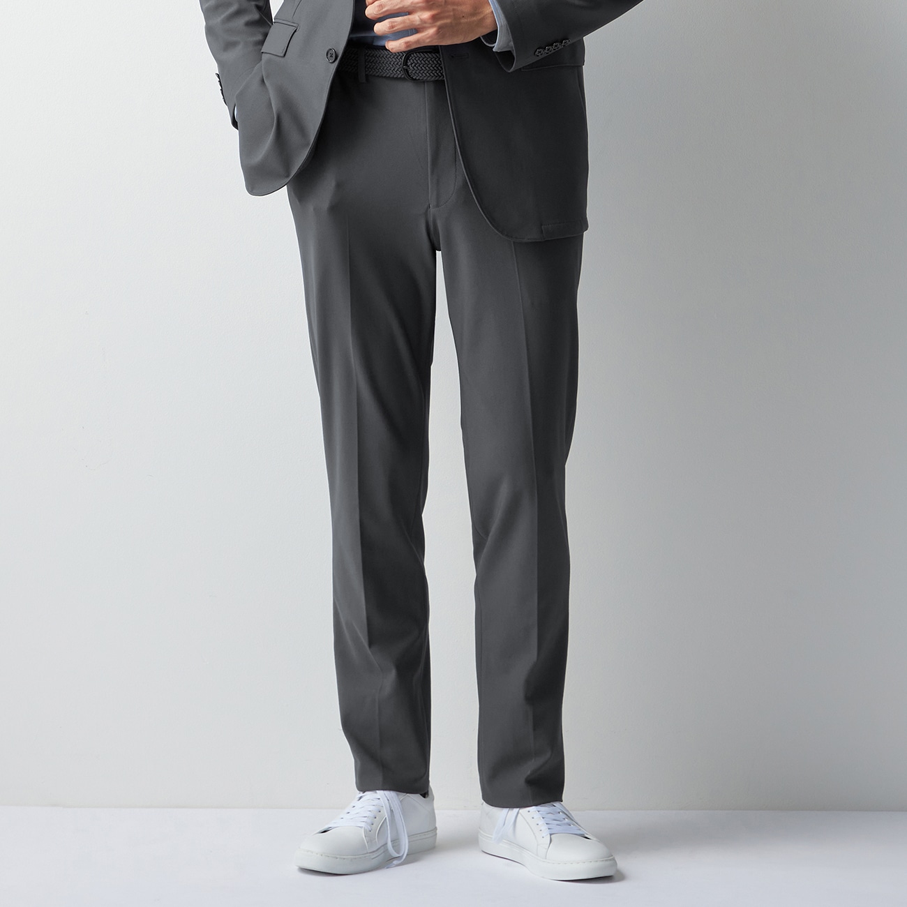 アウトレット]【WEB限定】THE THIRD SUITS(BIZSPO)スラックス 無地 裾