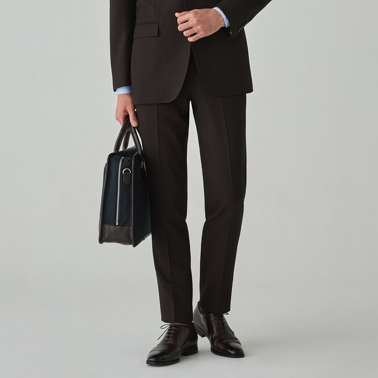 アウトレット]スマート ビズ セットアップ スラックス バーズアイ 裾