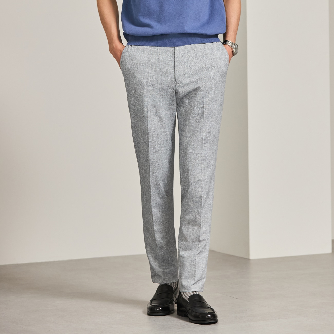 THE THIRD SUITS（SUPERCOOL） スラックス 高通気 トリコット 裾上げ
