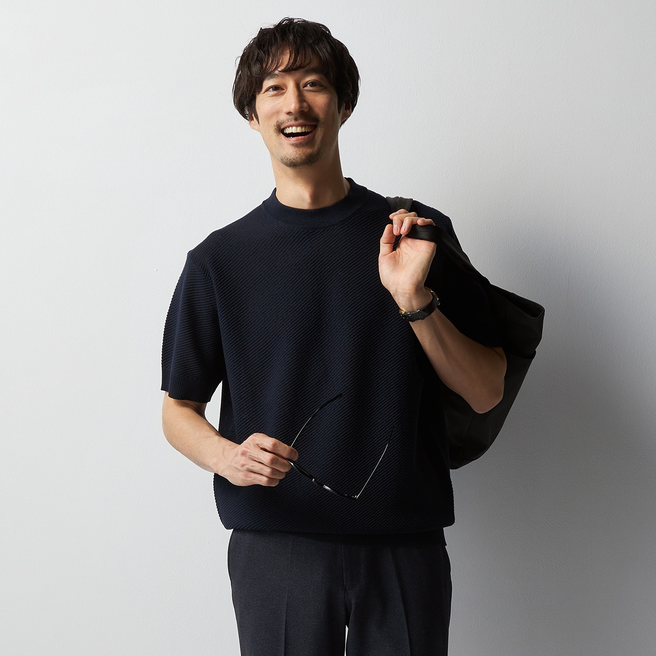 ビズニット（BIZ KNIT） 麻混カルゼ ニットTシャツ|O66_66SUHR603