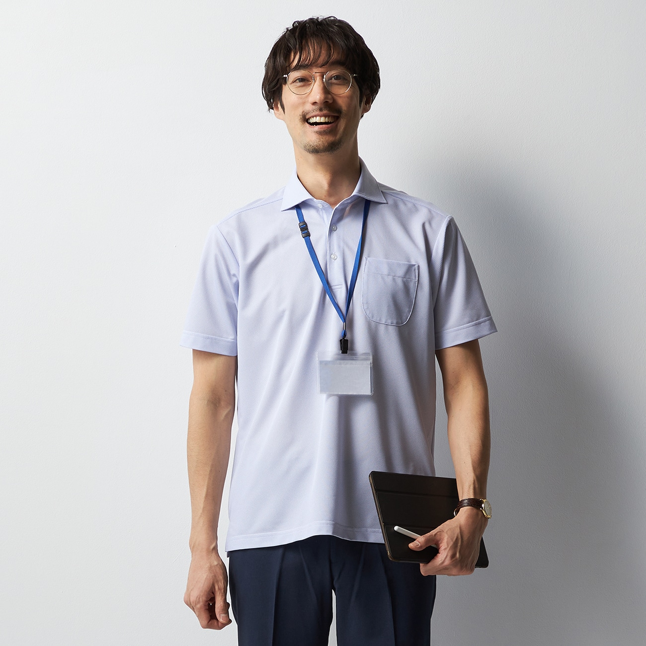Begin公式WEB 4月掲載アイテム＞ビズポロシャツ カルゼ ワイドカラー 