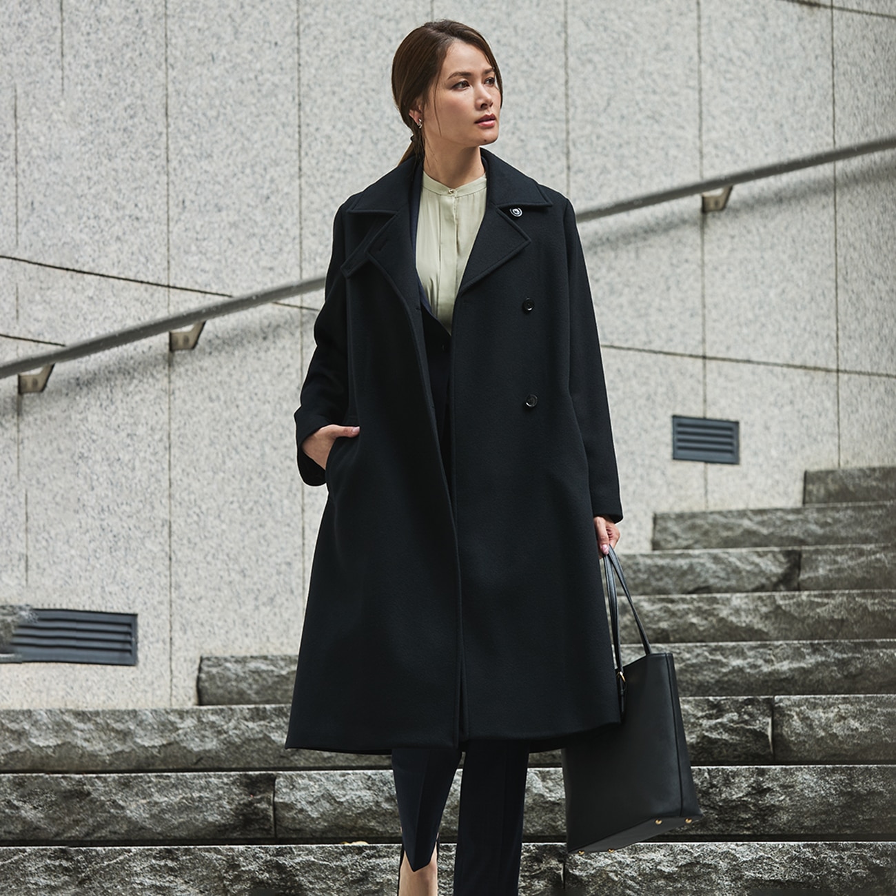 CITY TAILOREDコート タブ付きベルテッド|O70_9255C70 - ORIHICA 公式通販