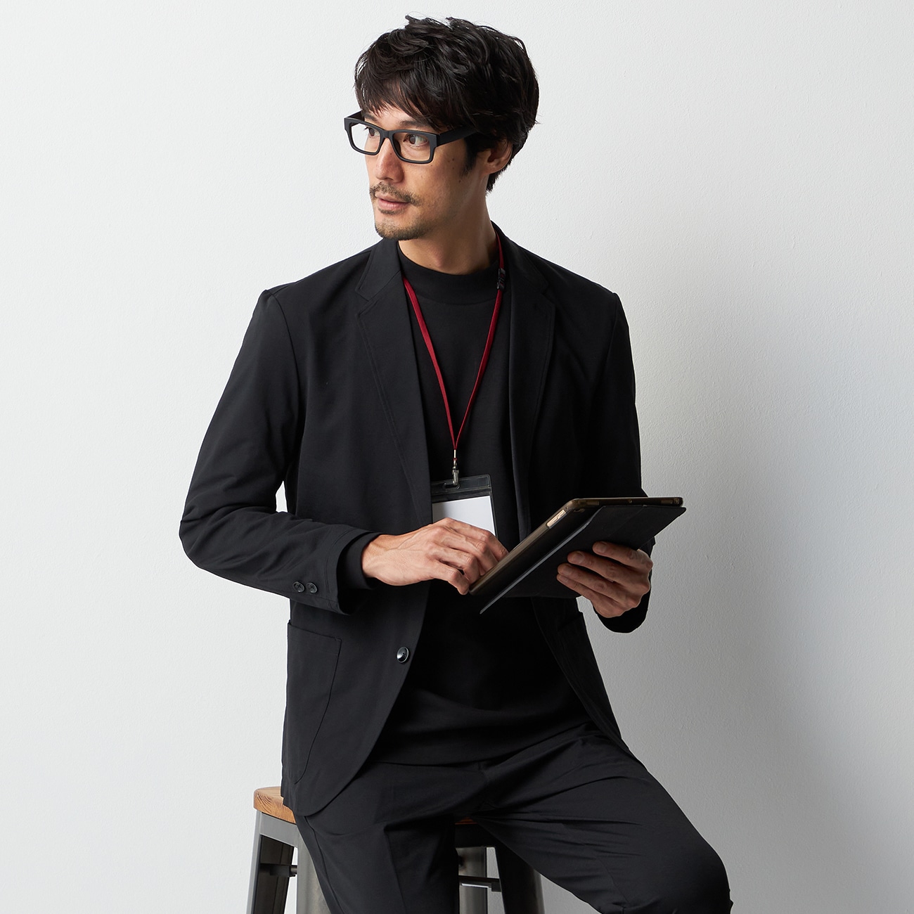 3ピース ORIHICA セットアップスーツ STRETCH ネイビー L相当 i6t00275-1.jpg