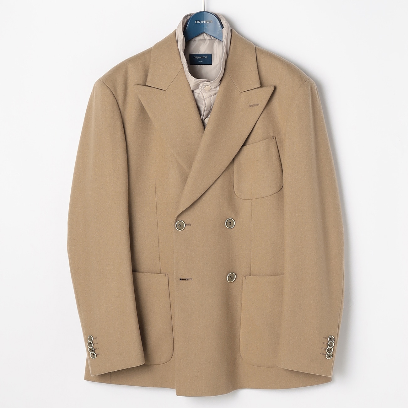 アウトレット]フラノ4つボタンダブルセットアップジャケット ベスト