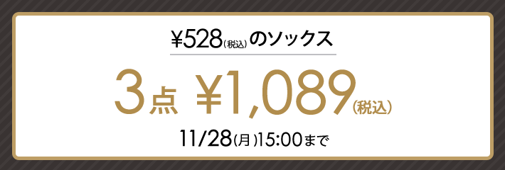 対象のソックス3点1,089円(税込)