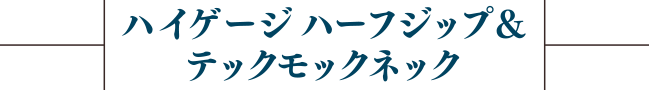 ハイゲージ ハーフジップ＆テックモックネック