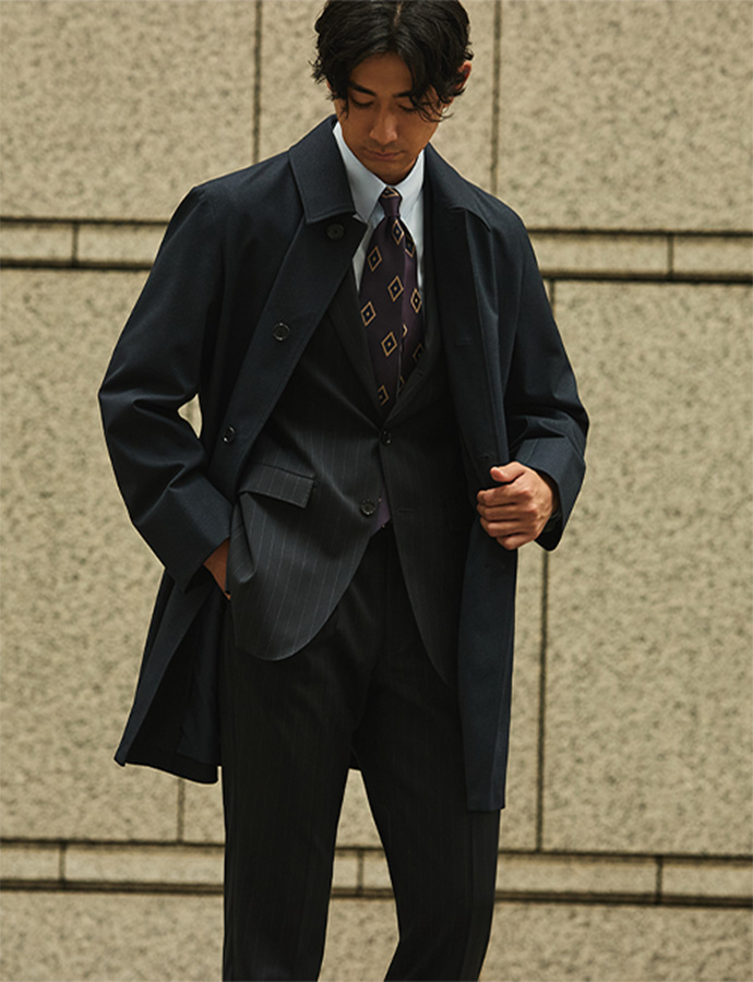 ステンカラーコート画像