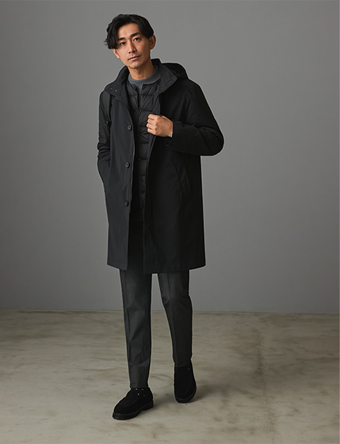 スタンドカラーコート画像