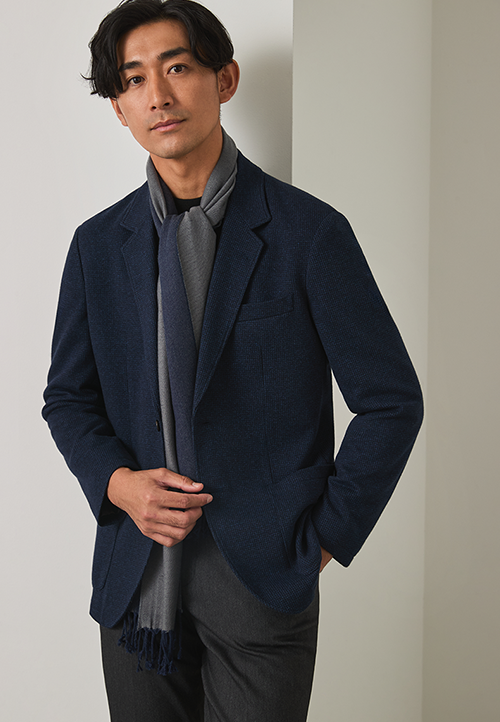 ジャケパンマフラースタイル