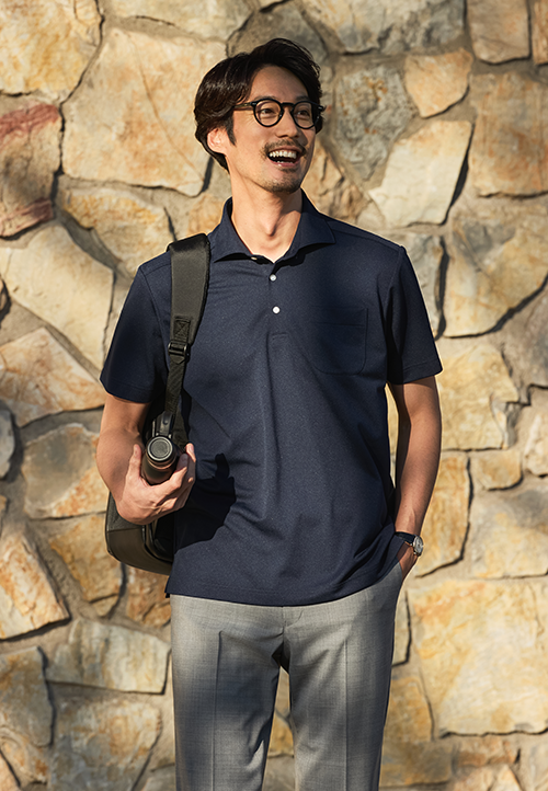 ポロシャツを使った初夏コーデ