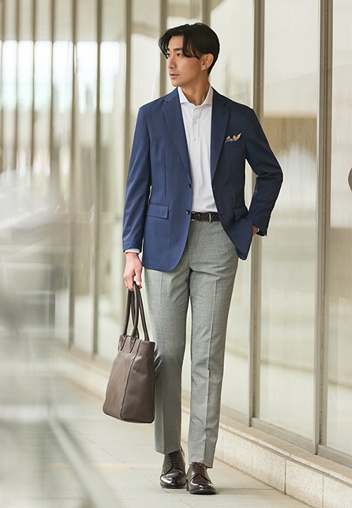 夏の涼しくて好印象なジャケパンスタイル