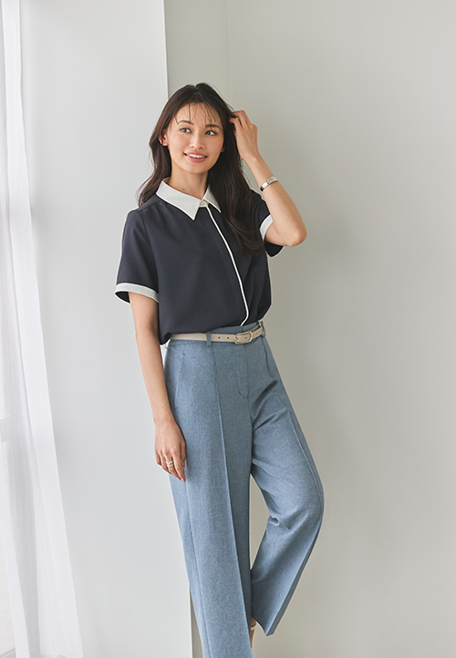 ブルーのORIHICAフラミンゴPANTS®