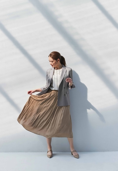Linen like, Jacquard Striped Blouse