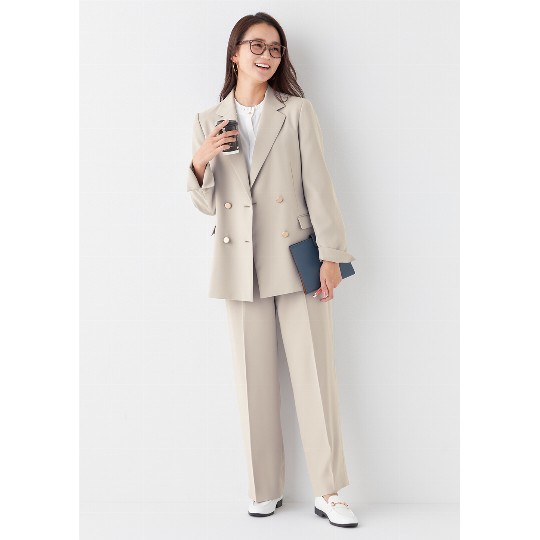 THE THIRD SUITS ワイドパンツ ダブルクロス|O55_G251H942