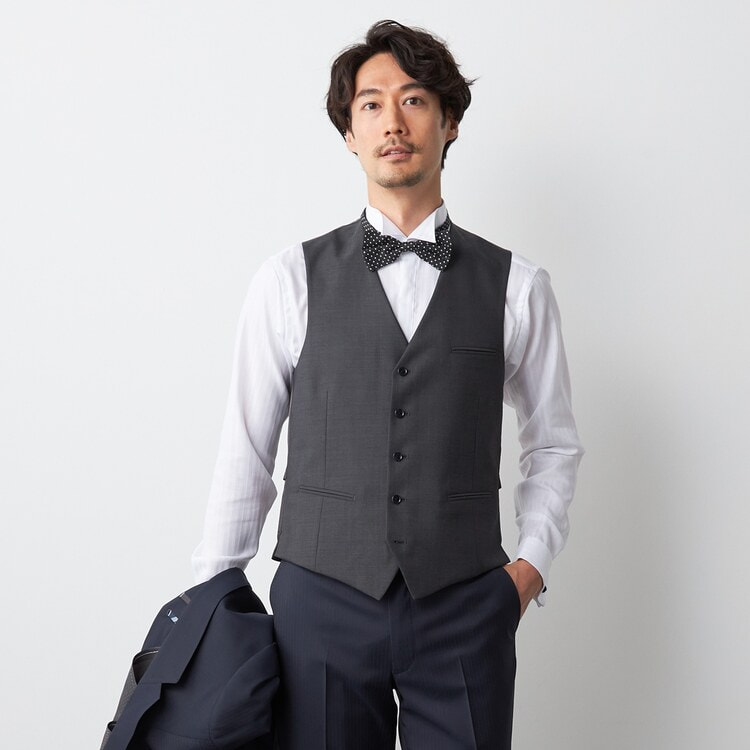 KUZURI PREMIUM SILK WOOL ブラウンブルーチンツスリーピース