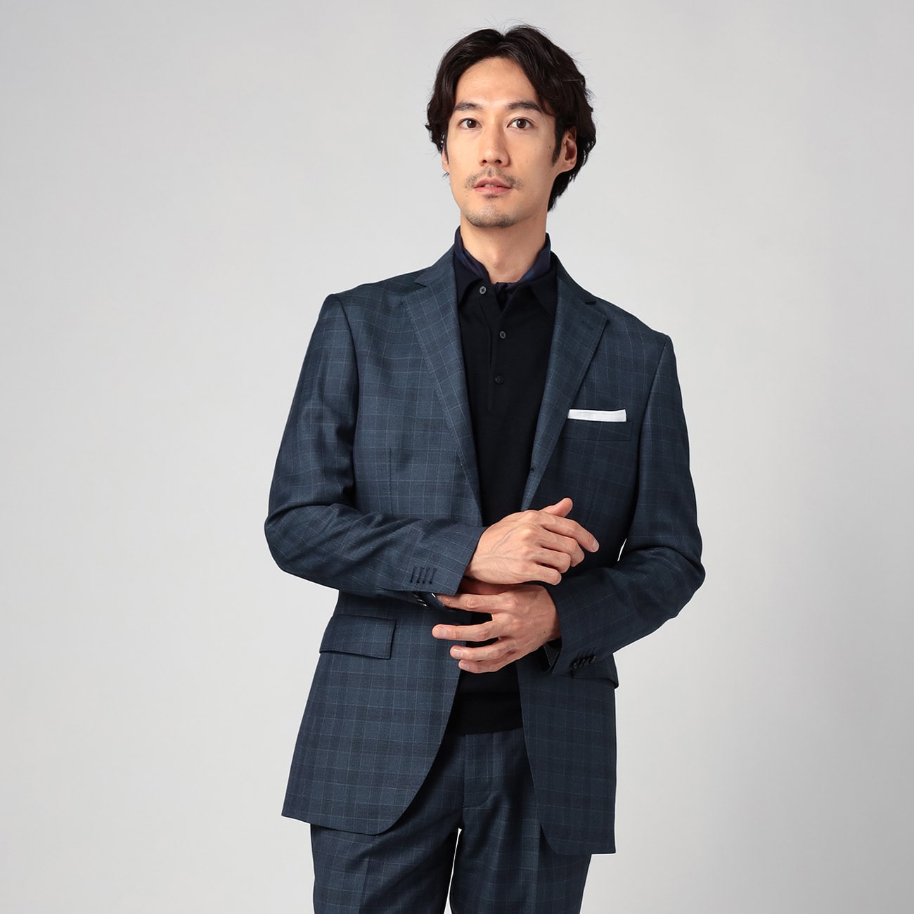 在庫限り PaulSmith REDA ダブルセットアップ ネイビー L位 biomagnasa.com
