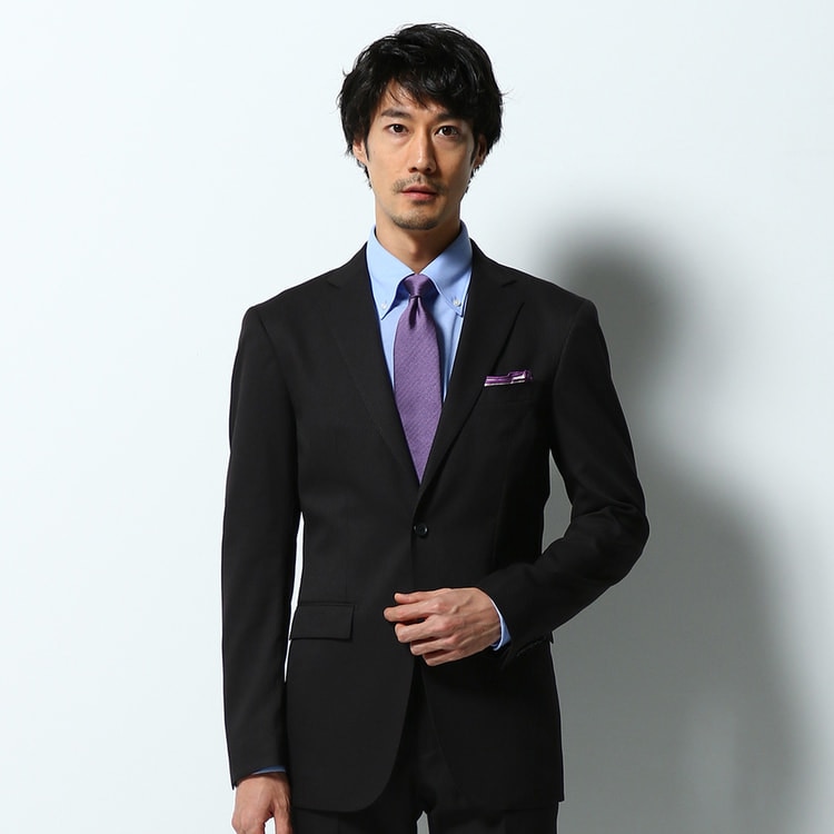 シャドーストライプ黒 2つボタンスーツ 10month