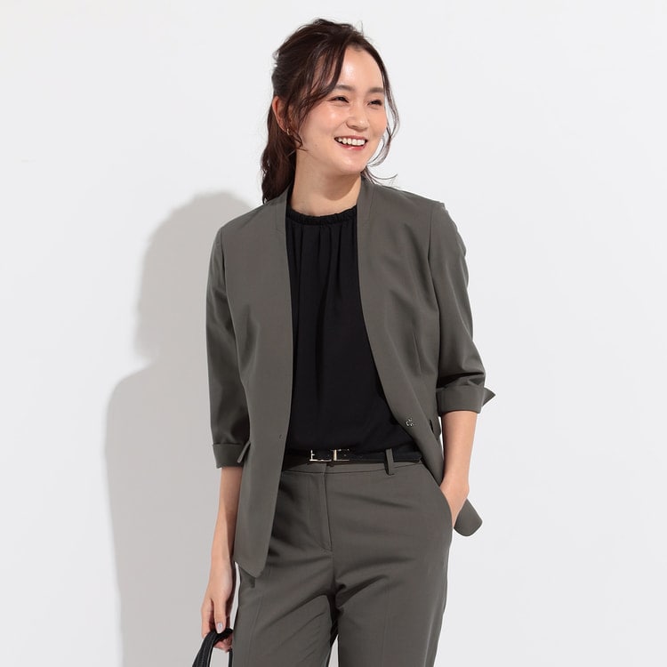[アウトレット]THE 3rd SUITS 洗える ストレッチ グレージュ ノー