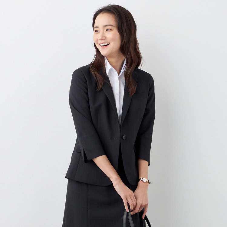 WEB限定】【WEB限定サイズ展開あり】洗えるストレッチセットアップ 紺  