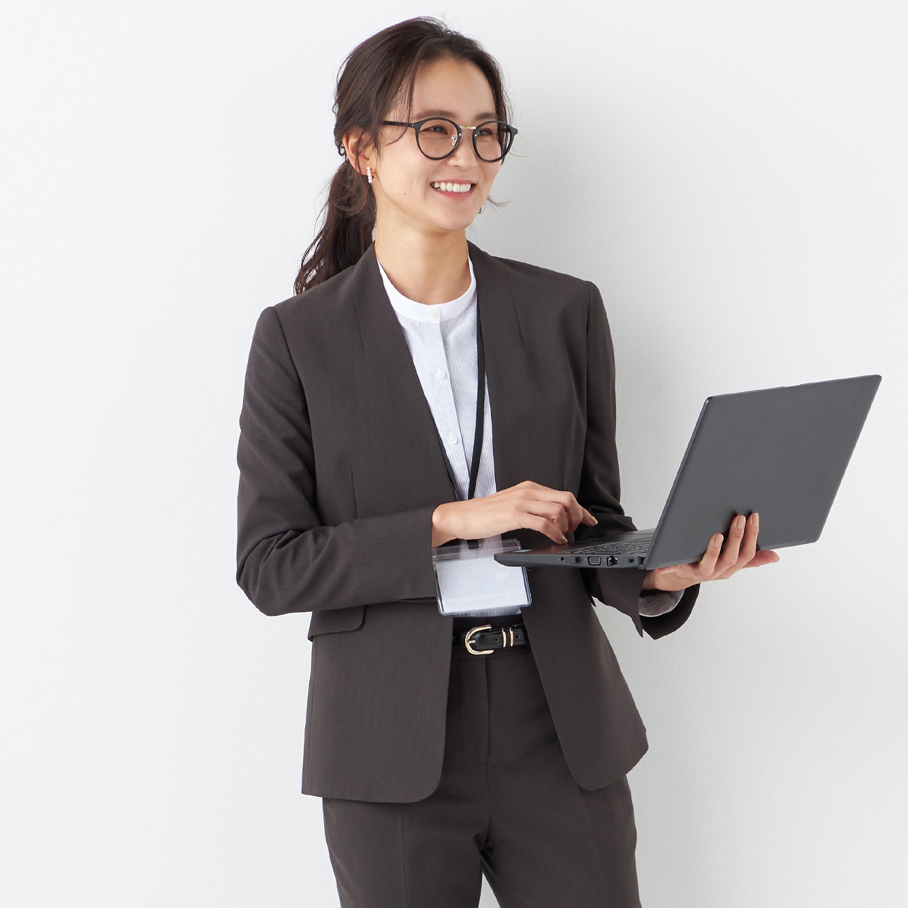 WEB限定】洗えるストレッチセットアップ 織柄 ノーカラージャケット