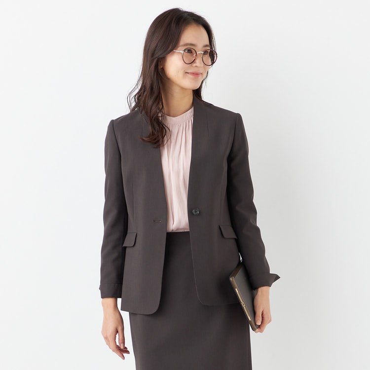 ORIHICA ノーカラー ストレッチ スーツ セットアップ M/S ORIHICA ノーカラー ストレッチ スーツ セットアップ M/S WEB限定