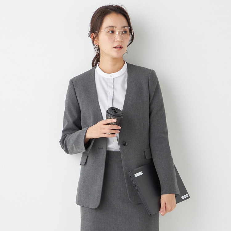 オリヒカ 3点セット ノーカラージャケット スカート パンツ  M グレー オリヒカ 3点セット ノーカラージャケット スカート パンツ M