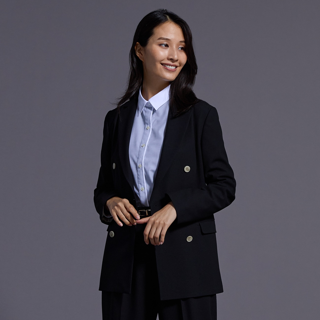 CLASSY.コラボ THE 3rd SUITS 黒オックス ダブルジャケット