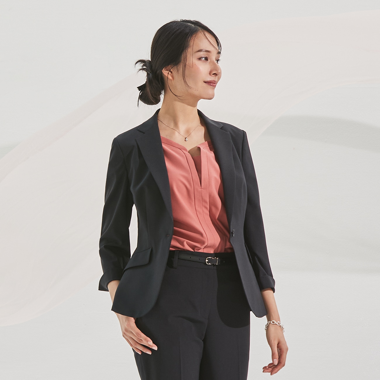 アウトレット]THE 3rd SUITS ノッチジャケット 9分袖 無地