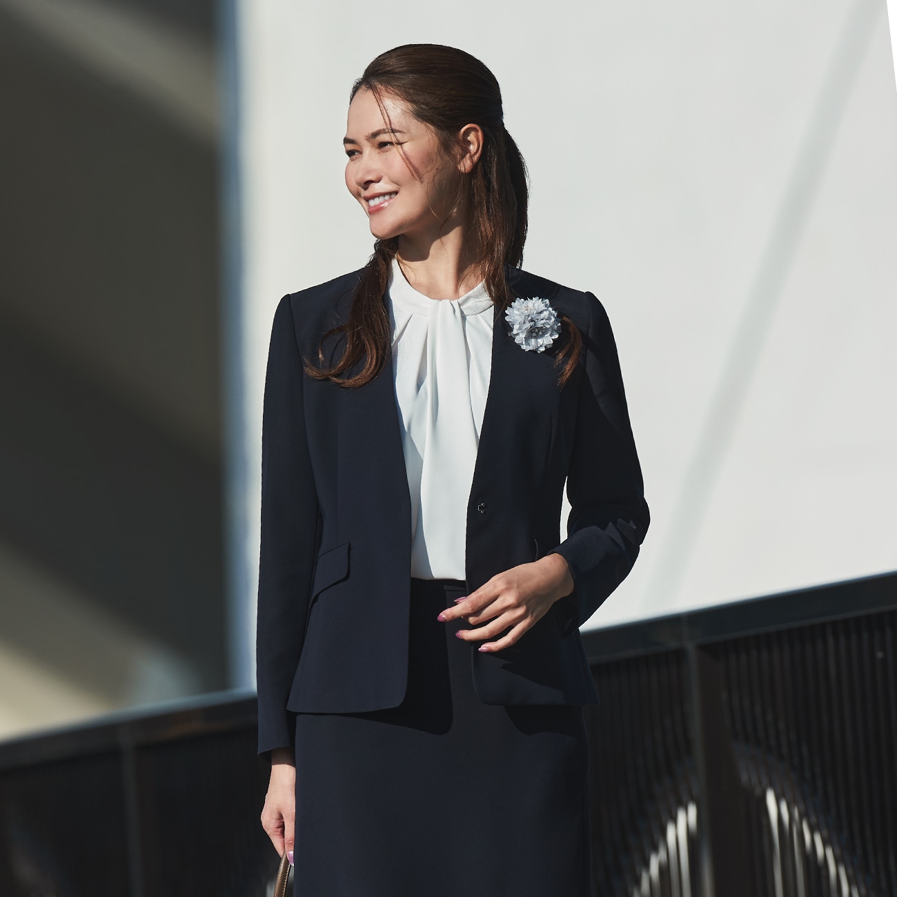 THE THIRD SUITS ノーカラージャケット ダブルクロス