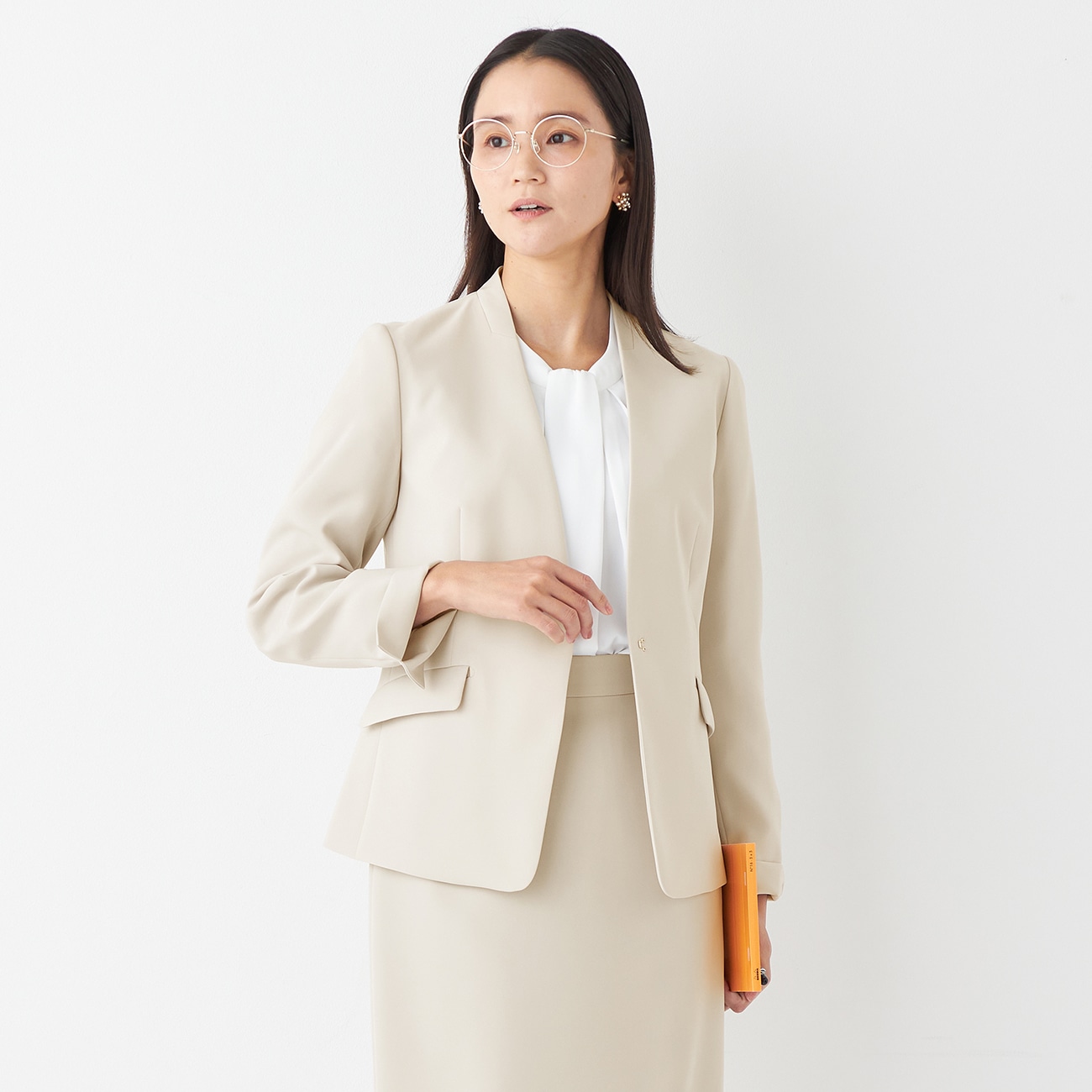 THE THIRD SUITS  ノーカラージャケット ダブルクロス