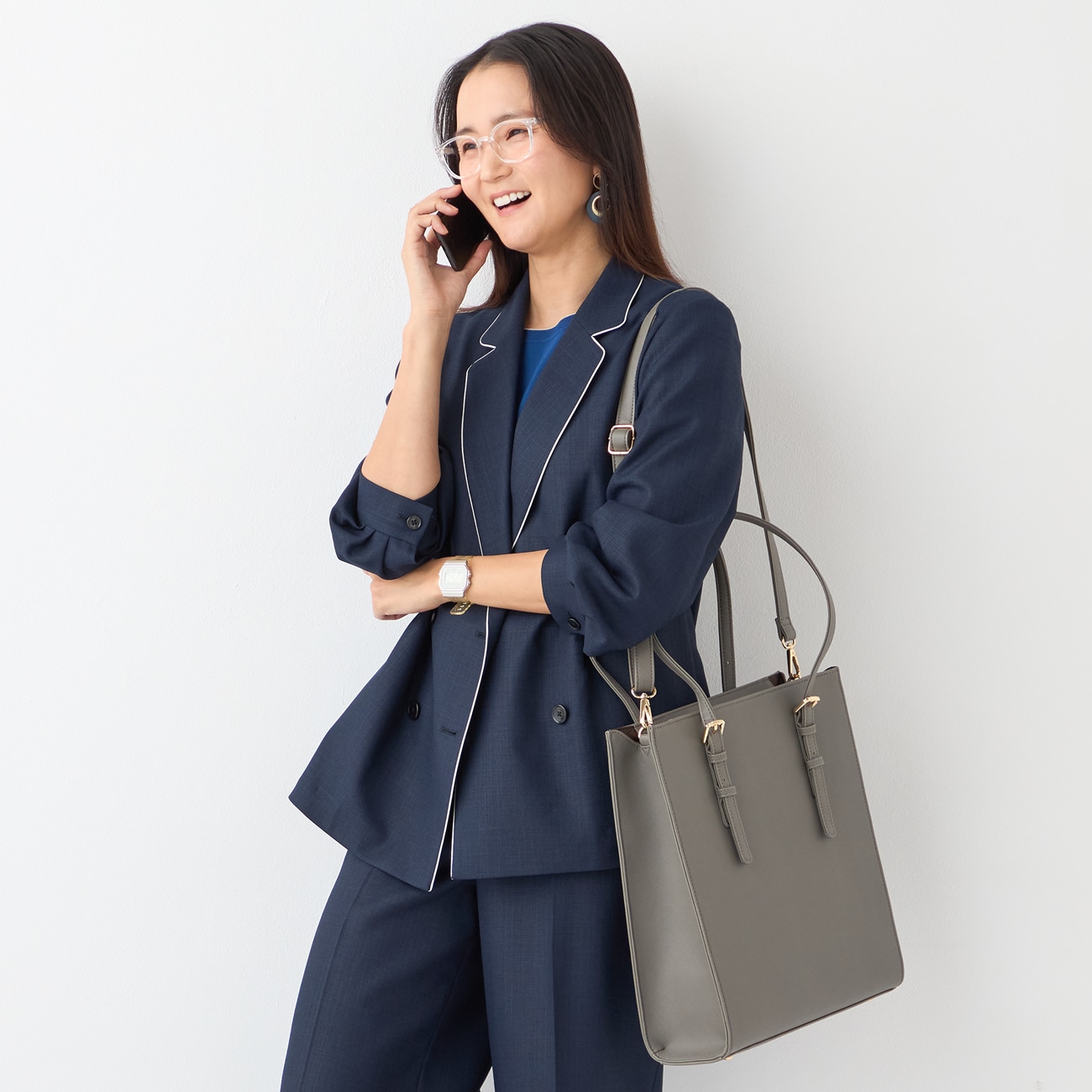 THE THIRD SUITS ダブルシャツジャケット 9分袖 麻調