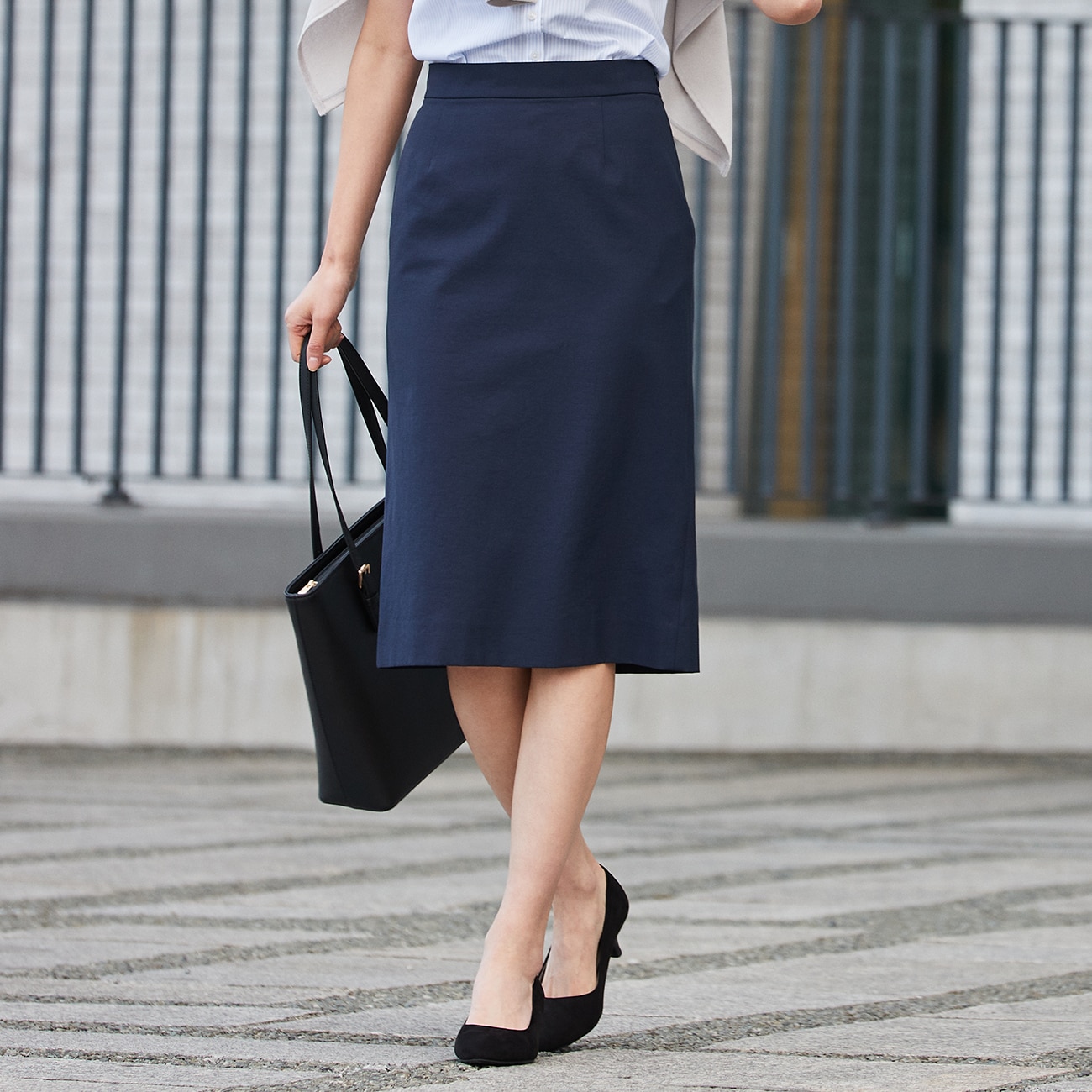 THE 3rd SUITS 紺 ロングタイトスカート|O43_9221876 ORIHICA 公式通販 ORIHICA ウエストバック ネイビー 送料無料