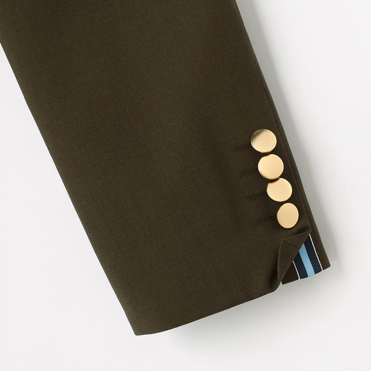 LUXE/スマートビズジャケット（スマートブレザー） 単品 尾州 カーキ 