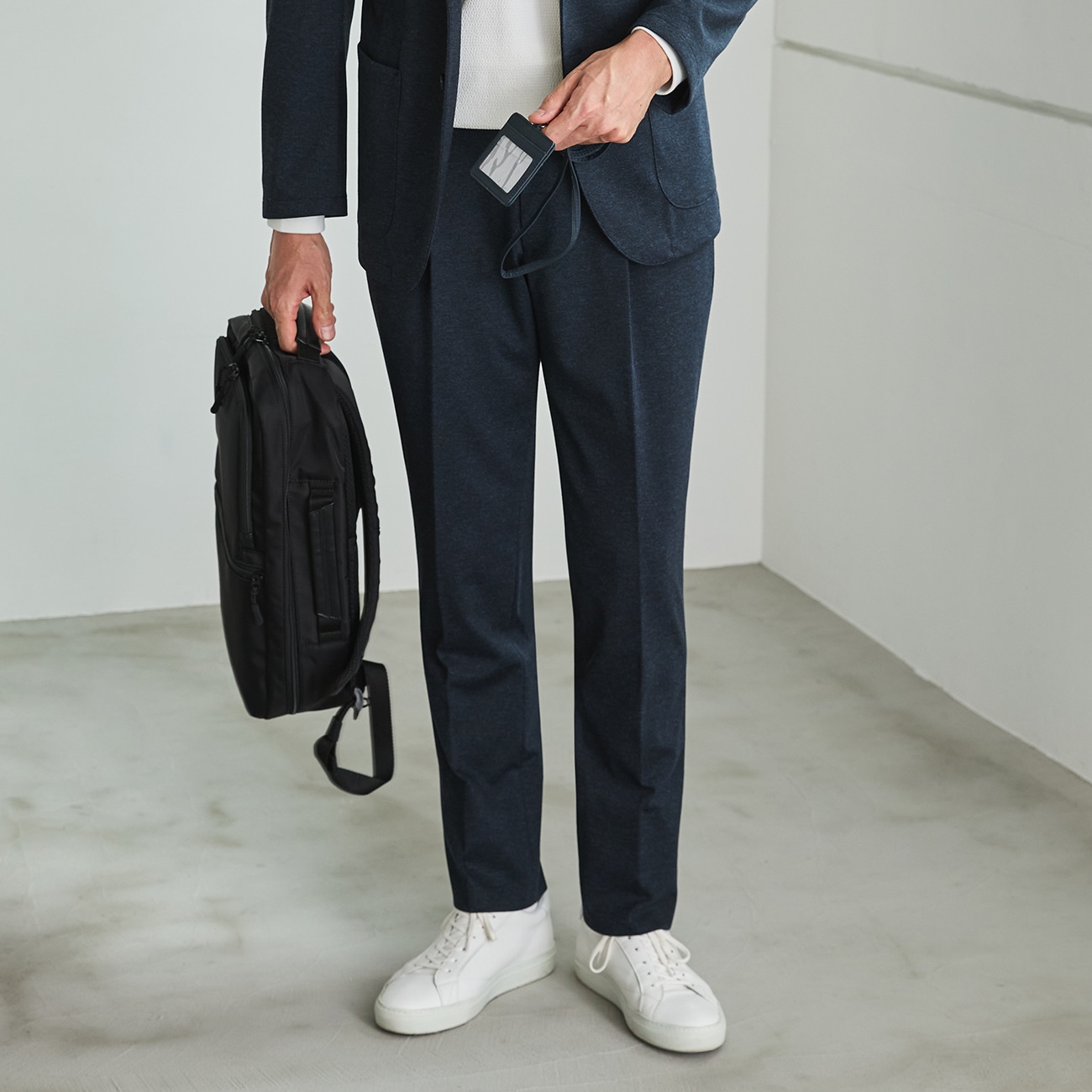 THE THIRD SUITS スラックス ジャージ無地 ワンタック 裾上げ済み