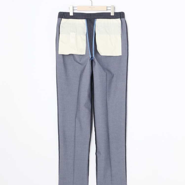 Chambray Wool Prime-Wide Three-Dimensional Cutting Pants