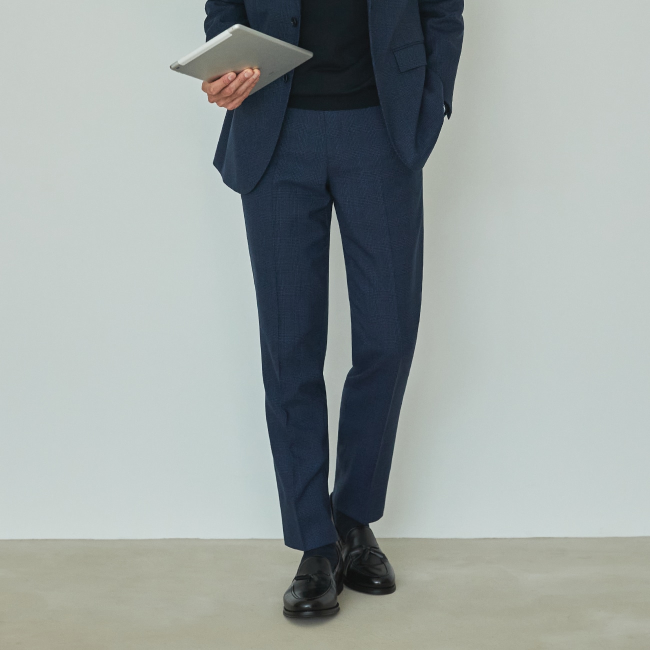 WEB限定】スマート ビズ セットアップ スラックス 平ミルド