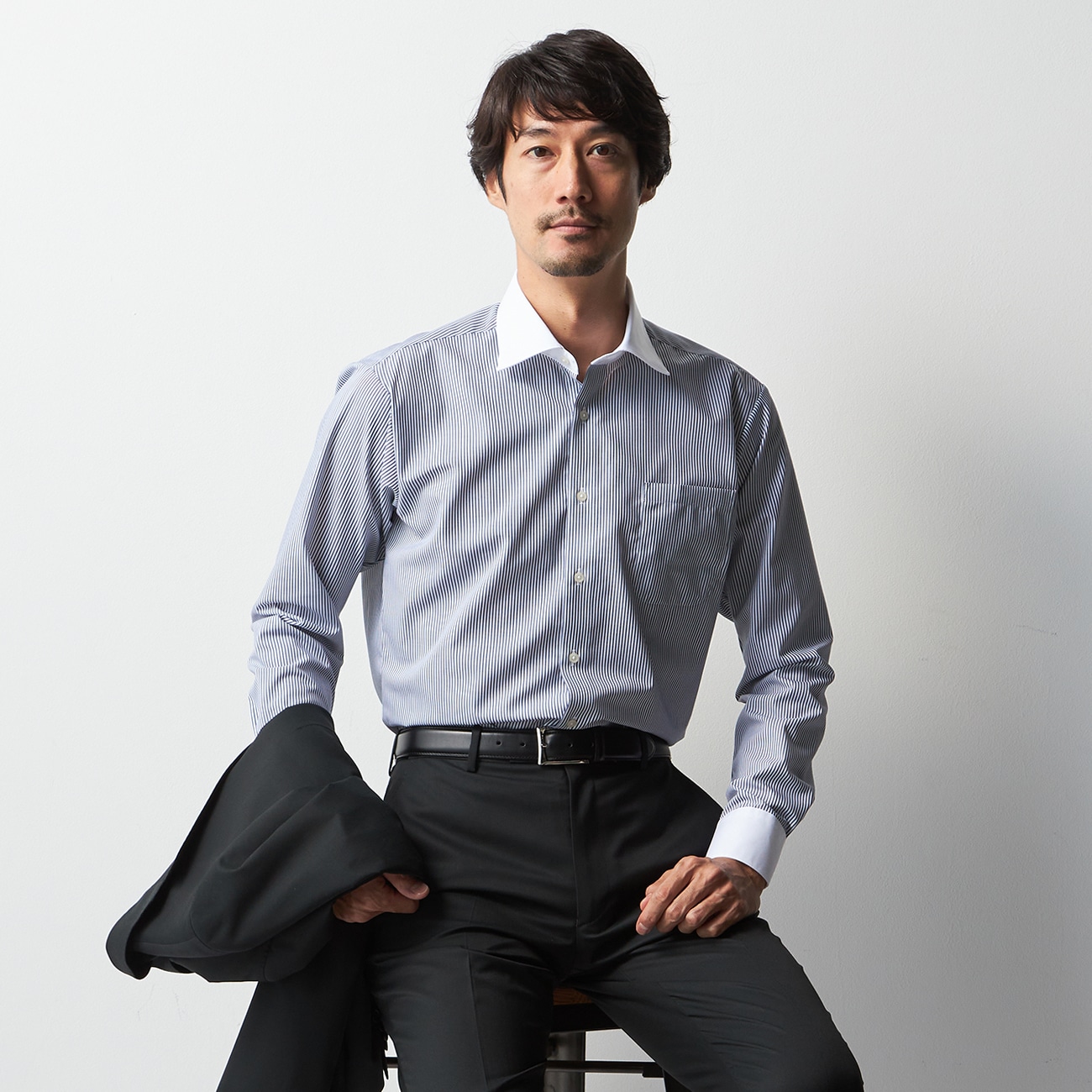 【 EDITION 】コットンナイロン メッシュクレリックシャツ BEAUTY＆YOUTH(ビューティアンドユース) コットンストライプ