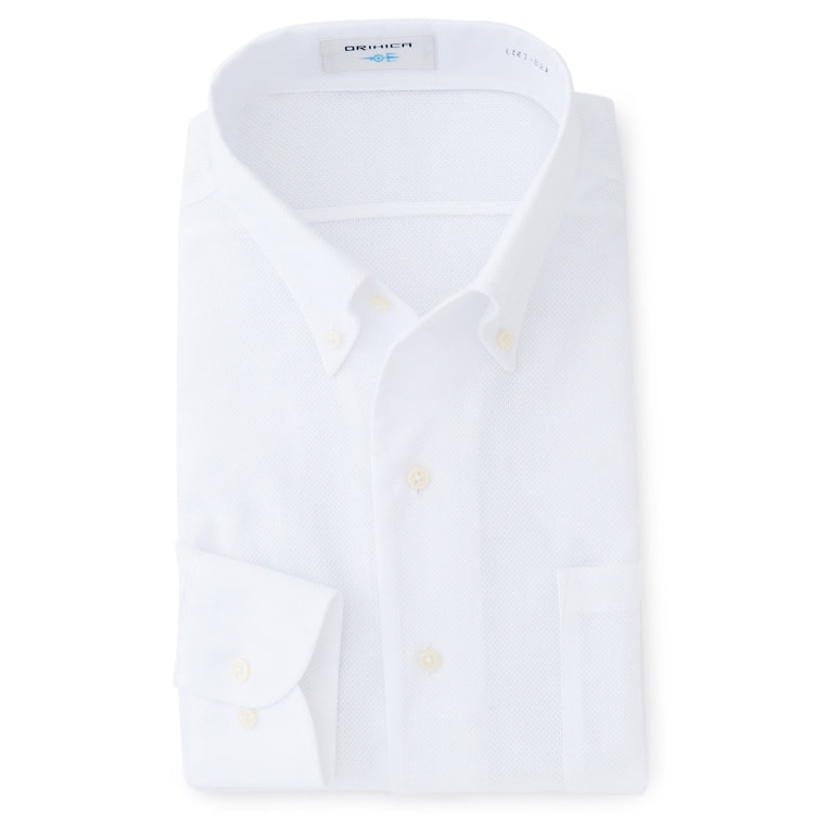 Super Cool Non Iron ストレッチ 一枚ヨーク カラミ 白 ワンピースカラー ボタンダウンシャツ 織柄 O49 Mslb3136 Orihica 公式通販