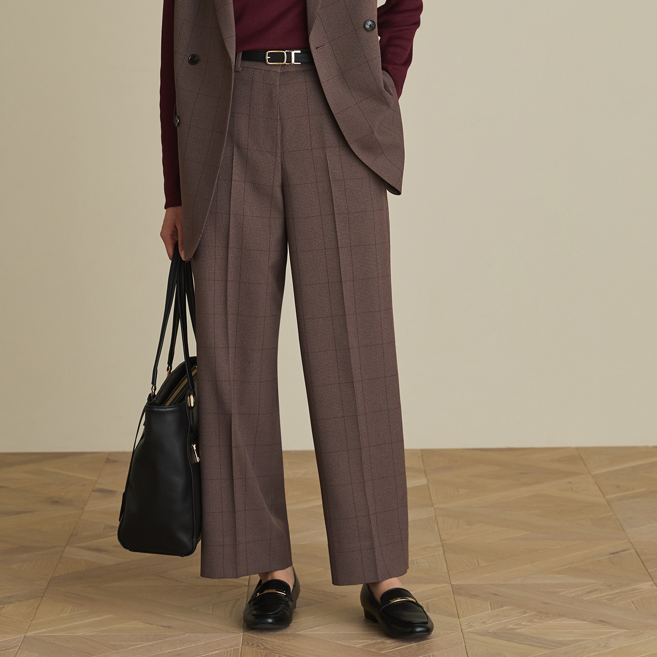 THE THIRD SUITS ワイドパンツ チェック