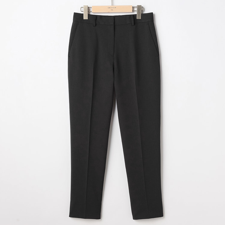 洗えるストレッチセットアップ クロップドパンツ 無地