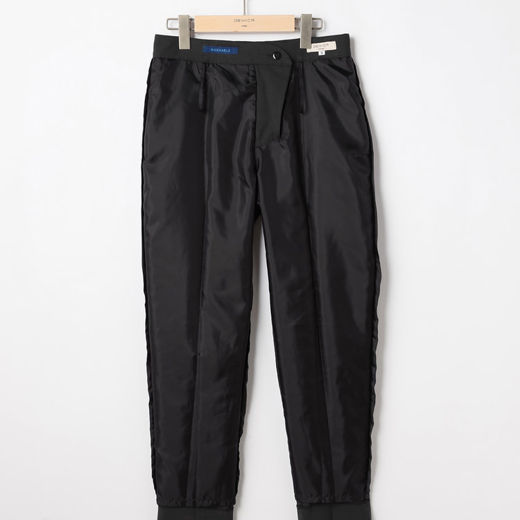 洗えるストレッチセットアップ クロップドパンツ 無地