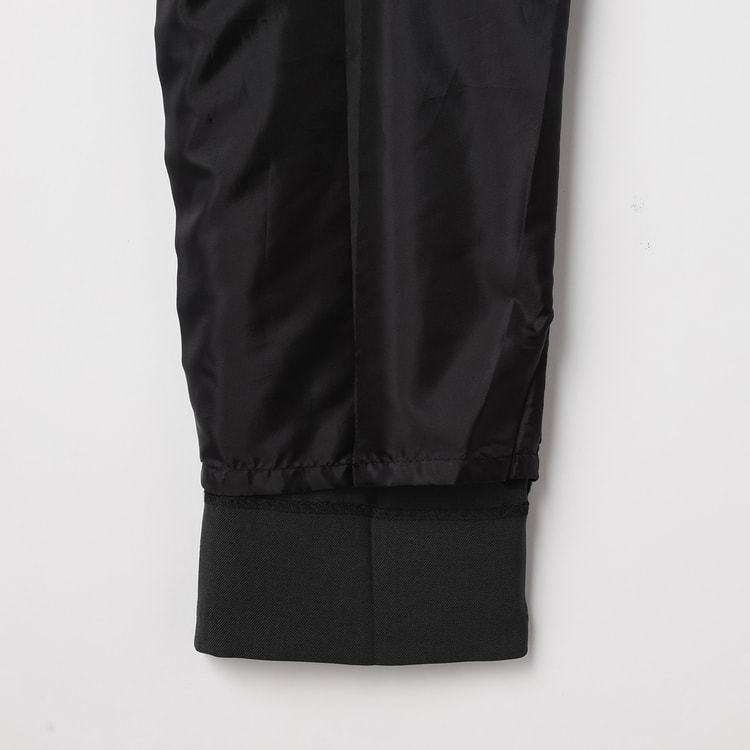 洗えるストレッチセットアップ クロップドパンツ 無地