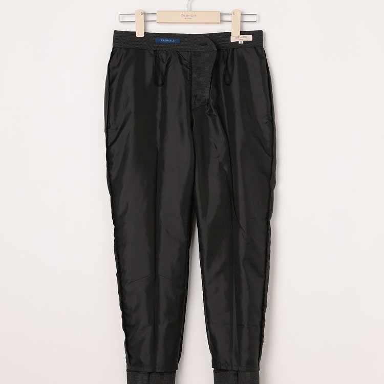洗えるストレッチセットアップ クロップドパンツ 千鳥柄